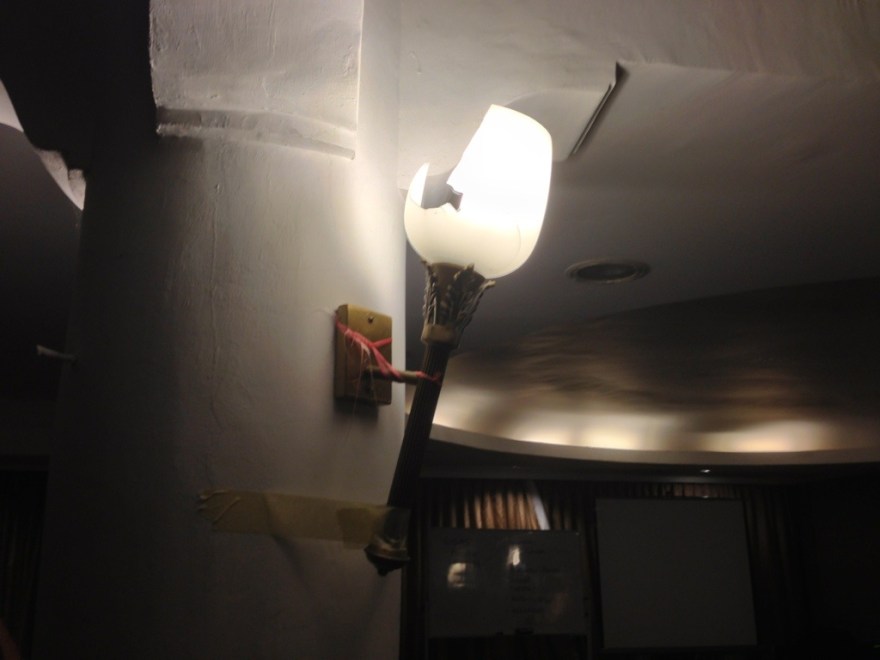 The light fixture decided to come down and fight me. I won.