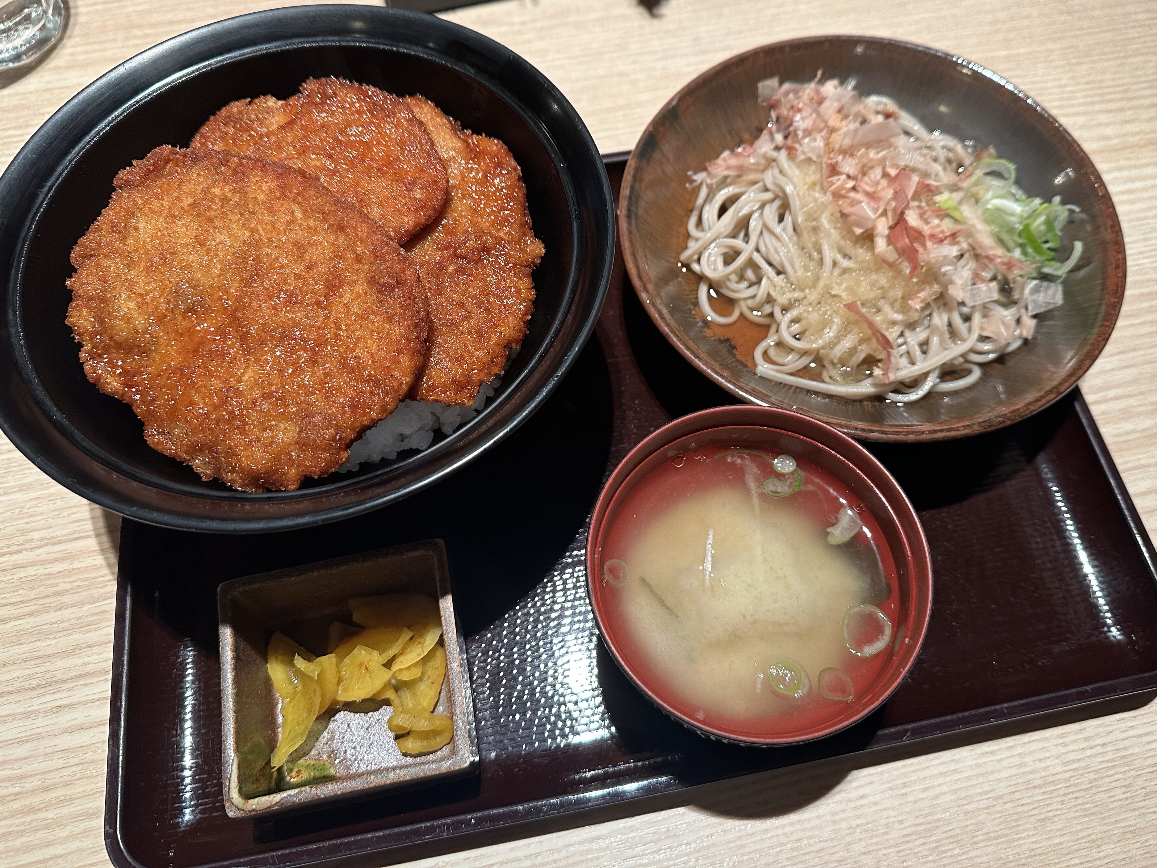Oroshi Soba and Sauce Katsudon