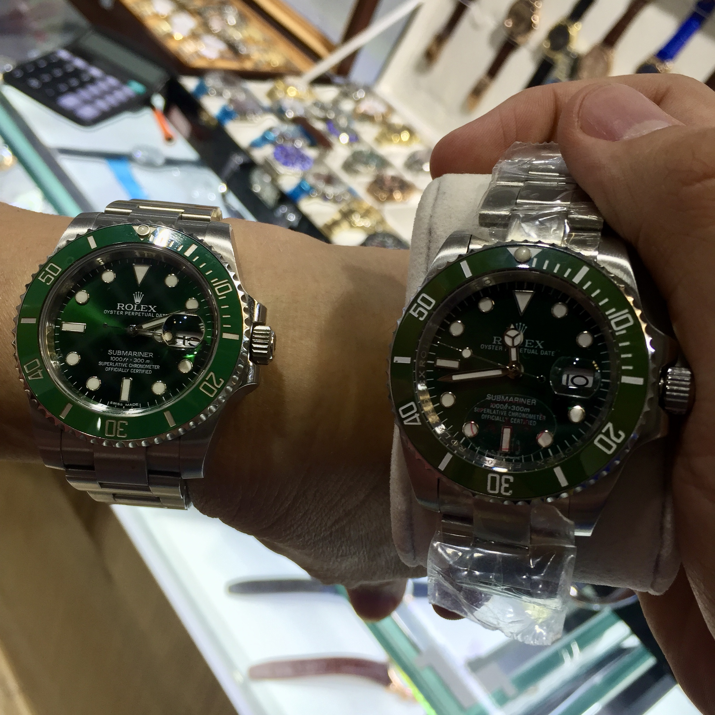 A Rolex and its Counterfeit Counterpart
