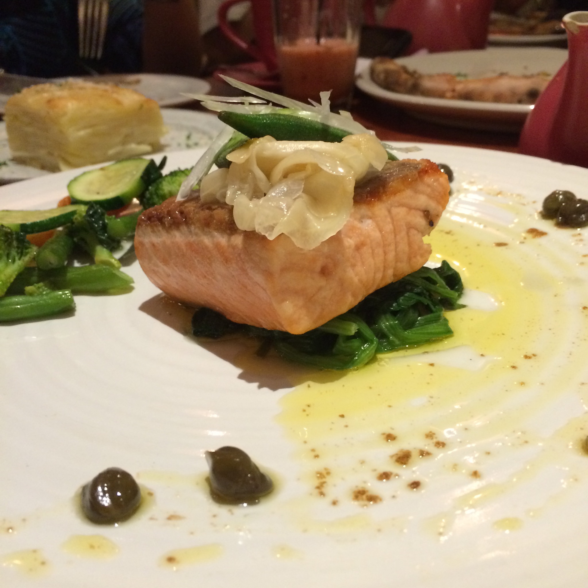 Salmon w/ Soy Truffle and Gratin